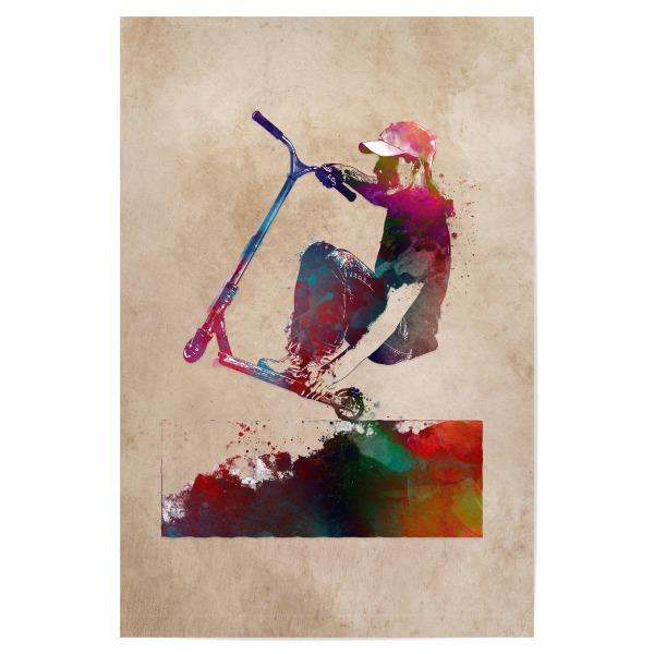 Poster 30x20 cm "Scooter sport art" artboxONE - Sport,Sport / Sommerspiele - Scooter,Sport,Active,Sports,Team,Fan,Fans,Digital art,Decor