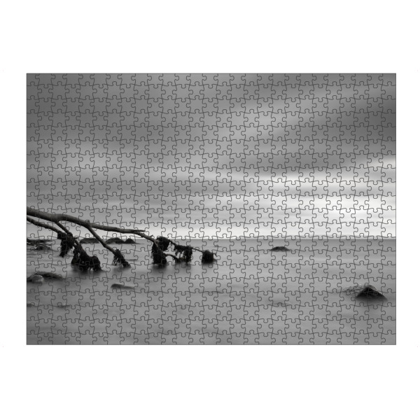 artboxONE Puzzle "Stille am Naturstrand" artboxONE - Natur,Schwarzweiß,Reise / Strand und Meer