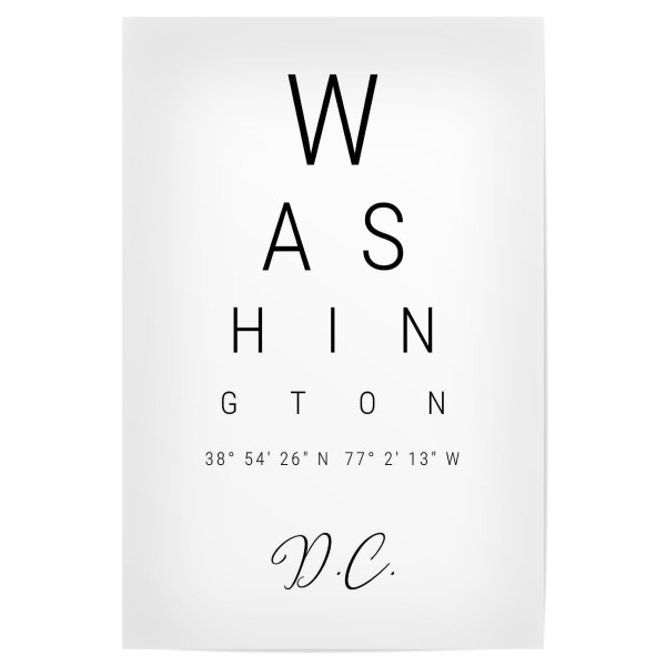 Poster 30x20 cm "Washington D.C" artboxONE - Städte,Typografie,Reise,Schwarzweiß,Städte / Washington