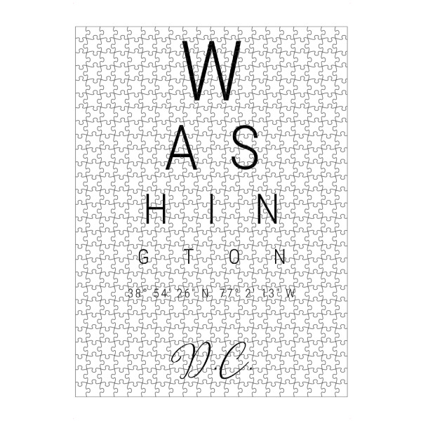 artboxONE Puzzle "Washington D.C" artboxONE - Städte,Typografie,Reise,Schwarzweiß,Städte / Washington