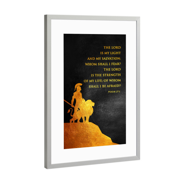 Poster mit Rahmen Silber "Psalm 27:1" artboxONE - Typografie,Tiere,Männer