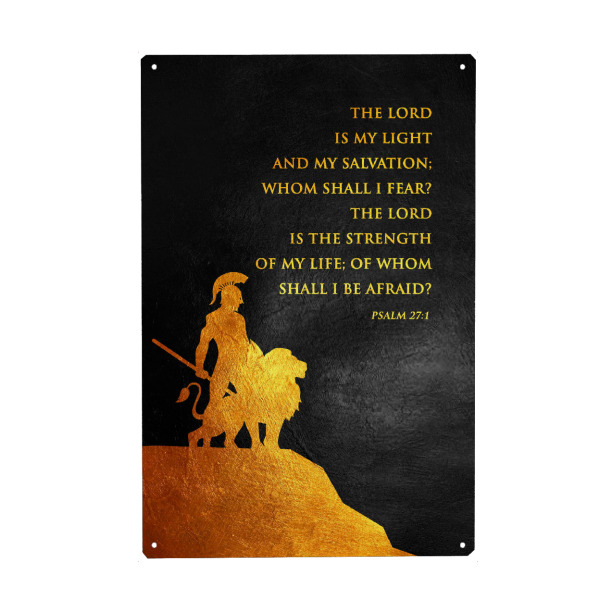 Metall Poster "Psalm 27:1" artboxONE - Typografie,Tiere,Männer