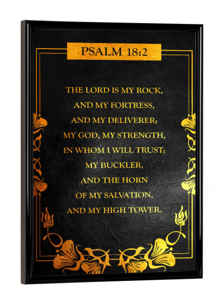 Poster mit schwarzem Rahmen "Psalm 18:2" artboxONE - Typografie