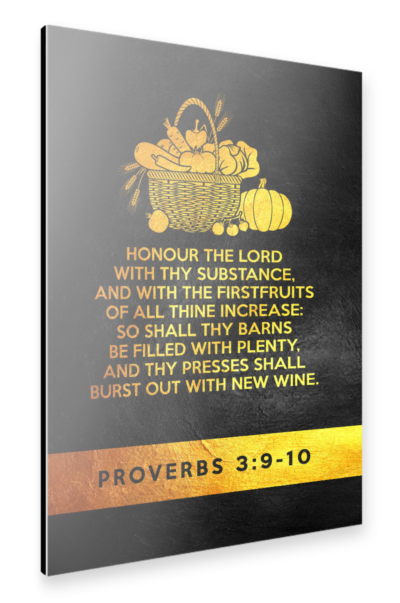Alu-Dibond "Proverbs 3:9-10" 75x50 cm artboxONE