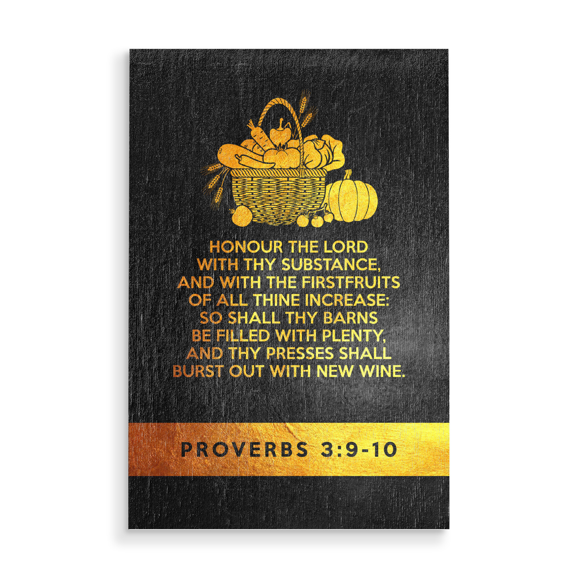 Holzbild "Proverbs 3:9-10" artboxONE - Typografie