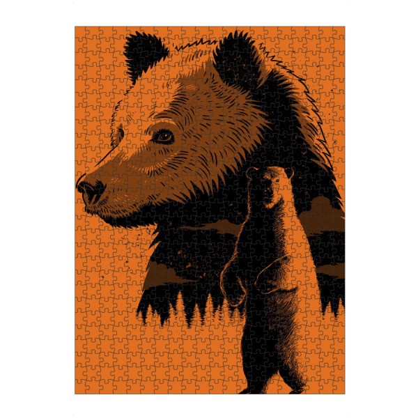 artboxONE Puzzle "Polar Bear and Grizzly" artboxONE - Tiere - Grizzly,Bear,Osos,Polar,Polar bear,Forest,Wald,Bär - Bild grizzly