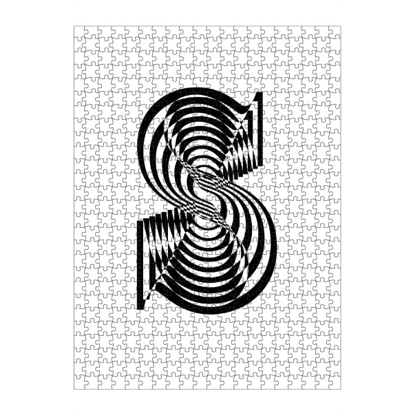 artboxONE Puzzle "Type S" artboxONE - Typografie,Abstrakt,Schwarzweiß,Geometrie,Buchstaben / S