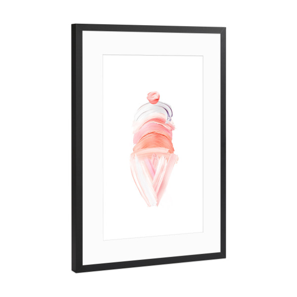 Poster mit Rahmen Schwarz (Metallic) "Painted Ice Cream" artboxONE - Für Kinder,Essen & Trinken,Abstrakt,Liebe,Für Mama