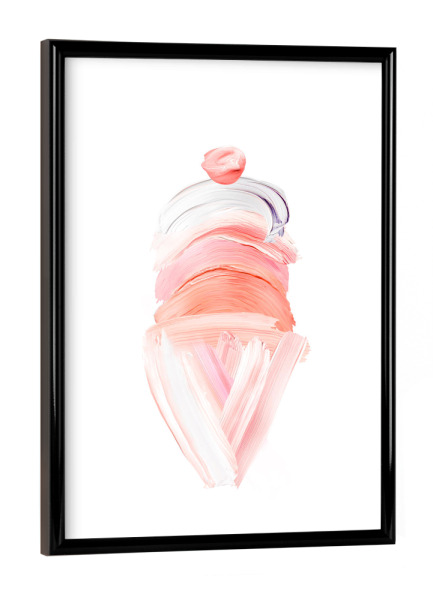 Poster mit schwarzem Rahmen "Painted Ice Cream" artboxONE - Für Kinder,Essen & Trinken,Abstrakt,Liebe,Für Mama