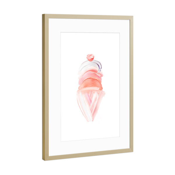 Poster mit Rahmen Gold "Painted Ice Cream" artboxONE - Für Kinder,Essen & Trinken,Abstrakt,Liebe,Für Mama