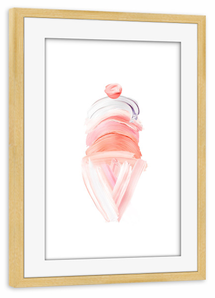 Poster mit Rahmen kiefer "Painted Ice Cream" artboxONE - Für Kinder,Essen & Trinken,Abstrakt,Liebe,Für Mama