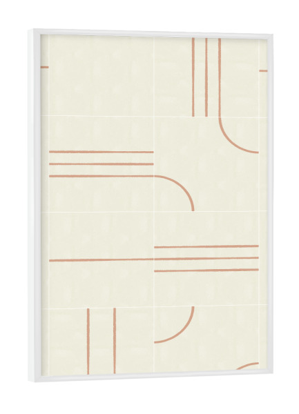 Poster mit weißem Rahmen "Minimal Wall Tiles Second" artboxONE - Abstrakt - Tiles,Pattern,Minimalist,Abstract,Abstrakt,Boho,Beige,Linien,Lines