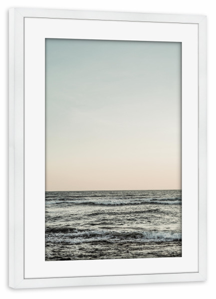 Poster mit Rahmen weiß "Blink" artboxONE - Natur,Reise / Strand und Meer - Ocean,Seascape,Waves,Water,Colour,Line,Wellen,Sea,Meer,Natur,Nature