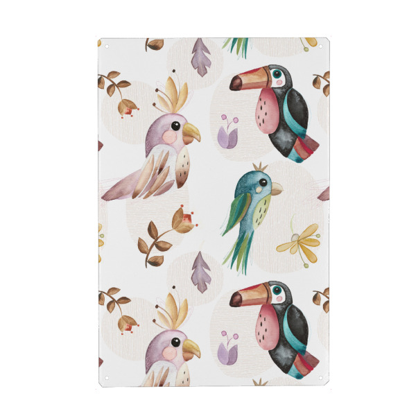 Holzbild "Exotic_birds" artboxONE - Natur,Für Kinder,Tiere