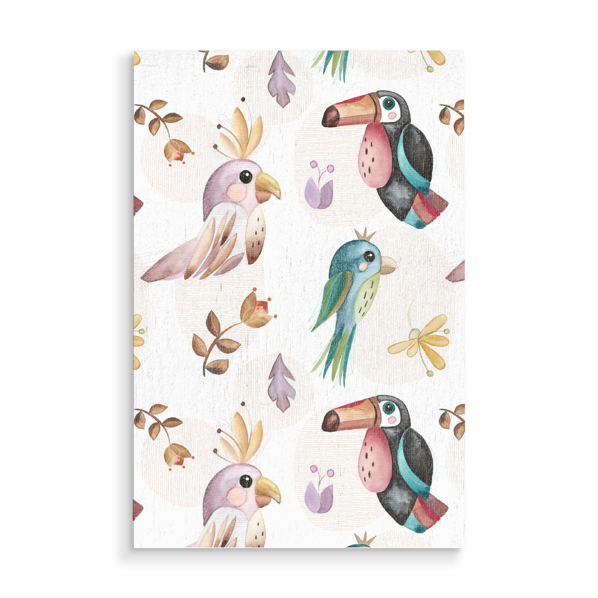 Holzbild "Exotic_birds" artboxONE - Natur,Für Kinder,Tiere