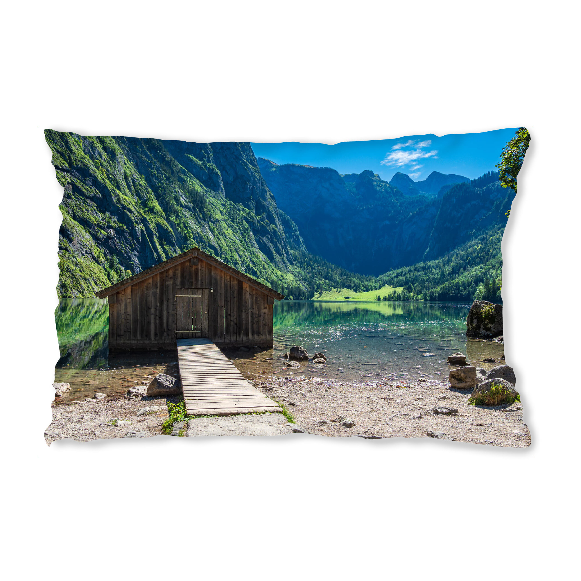 Design-Kissen "Bootshaus am Obersee" artboxONE - Natur,Reise,Architektur