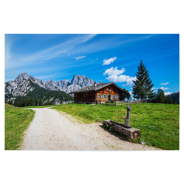 Poster 30x20 cm "Litzlalm mit Hütte in Österreich" artboxONE - Natur,Reise