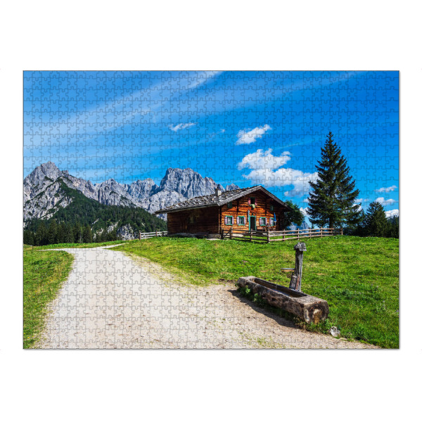 Puzzle Ravensburger "Litzlalm mit Hütte in Österreich" artboxONE - Natur,Reise