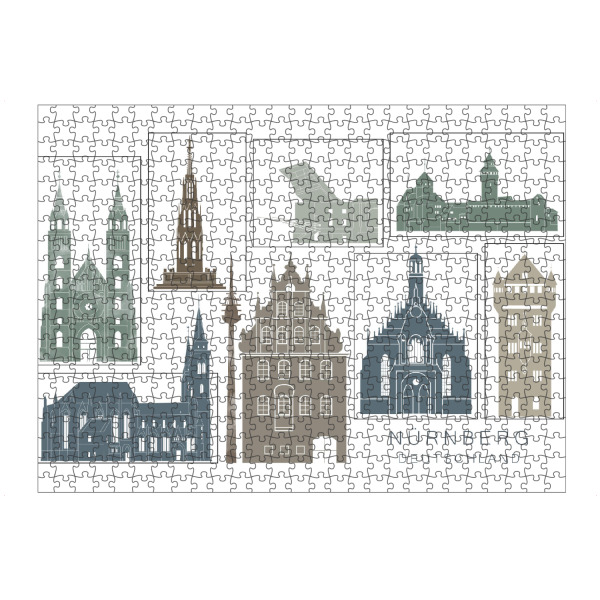 artboxONE Puzzle "Nuremberg skyline, navy" artboxONE - Städte,Reise,Architektur