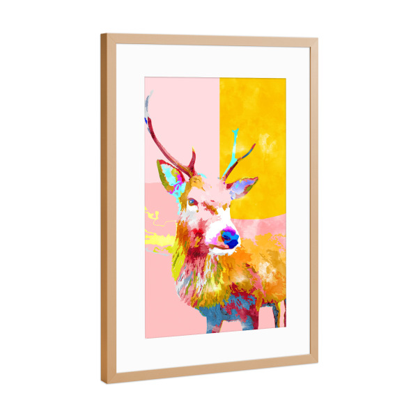 Poster mit Rahmen Kupfer "Cervine" artboxONE - Tiere,Abstrakt