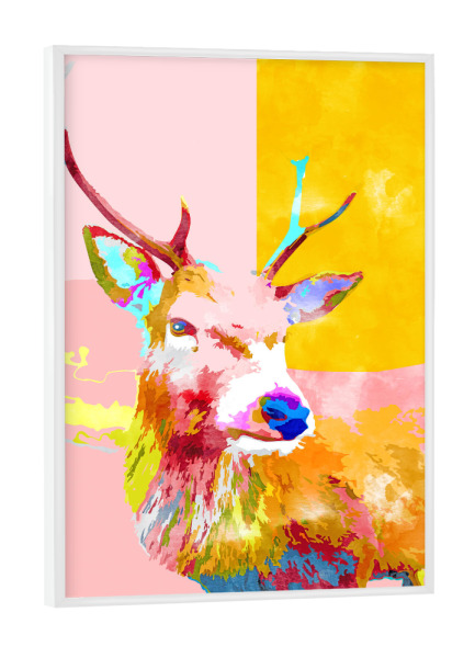 Poster mit weißem Rahmen "Cervine" artboxONE - Tiere,Abstrakt