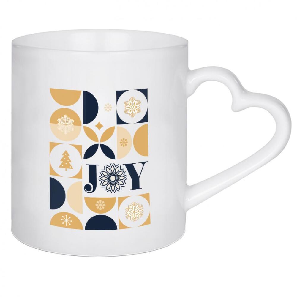 Herztasse "JOY - geometrisch" artboxONE - Abstrakt,Geometrie,Weihnachten - Joy,Freude,Weihnachten,Bunt,Formen,Geometrie,Abstrakt