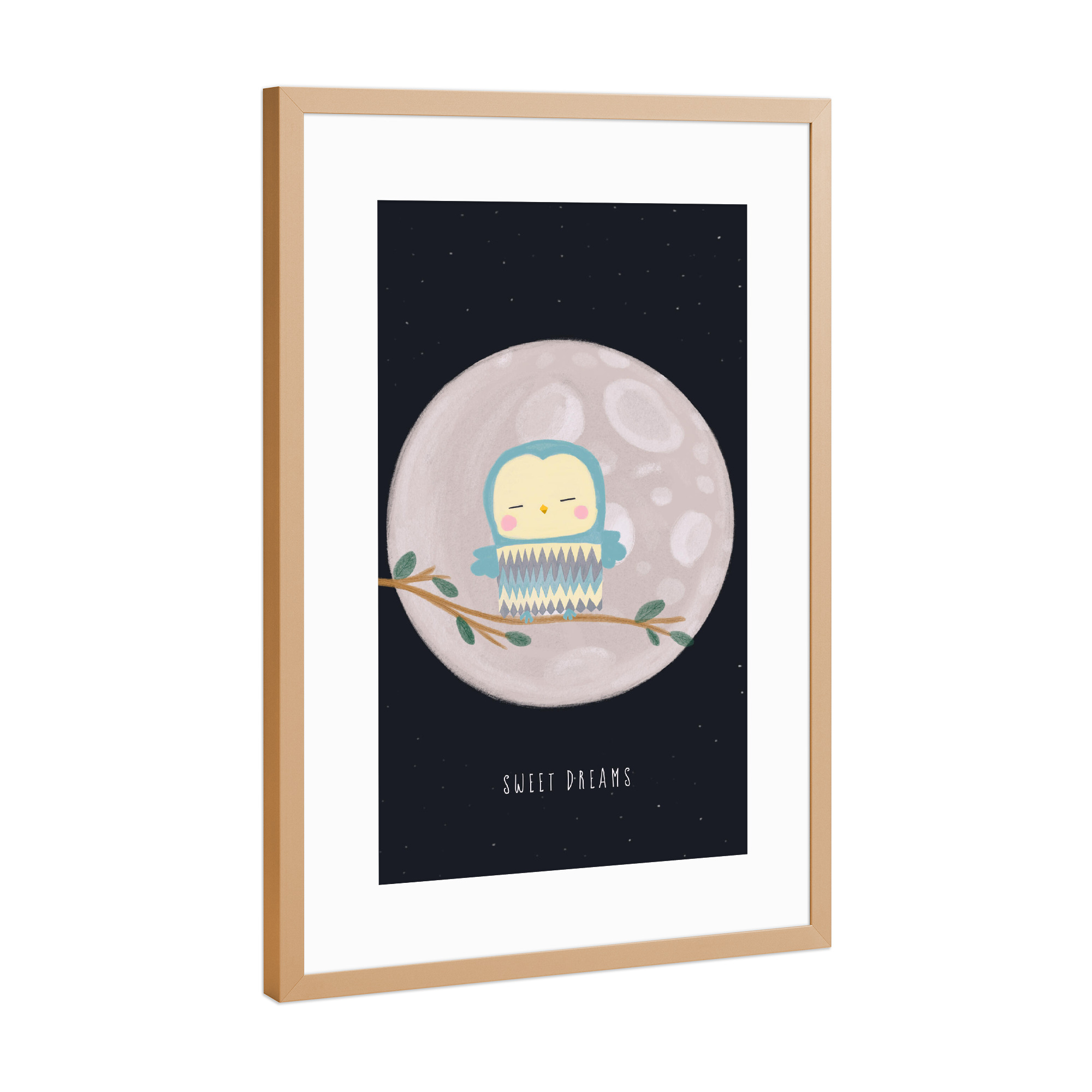 Poster mit Rahmen Kupfer "Night buddy" artboxONE - Für Kinder,Tiere