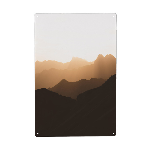 Metall Poster "Bergspitzen im Sonnenaufgang" artboxONE - Natur,Reise,Reise / Länder