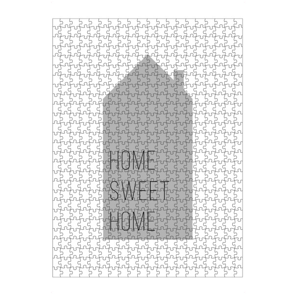 Puzzle Ravensburger "Home Sweet Home | House Gray" artboxONE - Typografie,Für Kinder,Schwarzweiß,Liebe,Für Mama