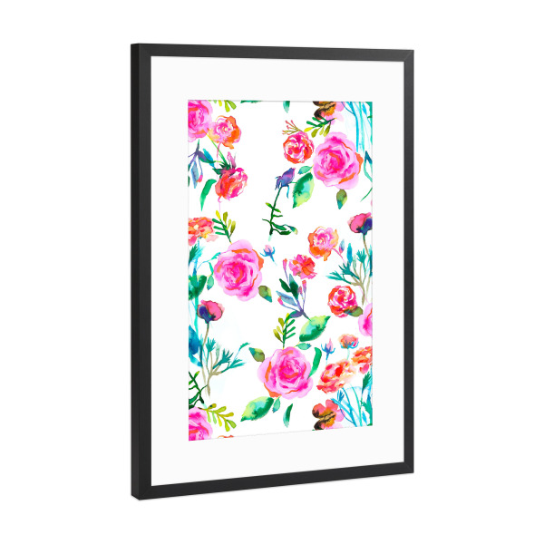 Poster mit Rahmen Schwarz (Metallic) "Roses Bouquet Pink" artboxONE - Natur,Floral,Fashion,Für Mama
