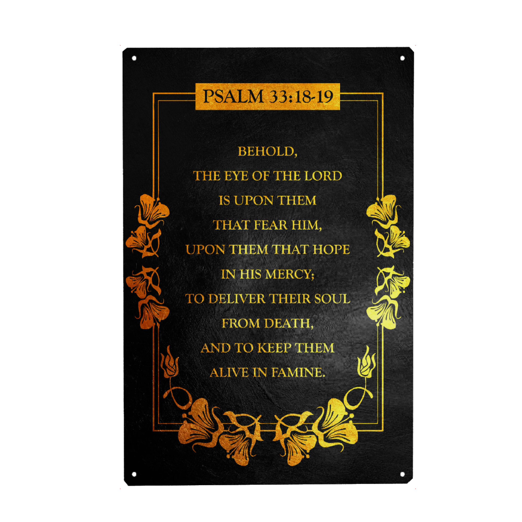 Metall Poster "Psalm 33:18" artboxONE - Typografie