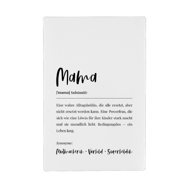 Holzbild "Mama Definition Lexikon" artboxONE - Menschen,Schwarzweiß,Für Mama