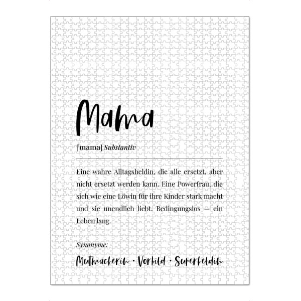 Puzzle Ravensburger "Mama Definition Lexikon" artboxONE - Menschen,Schwarzweiß,Für Mama