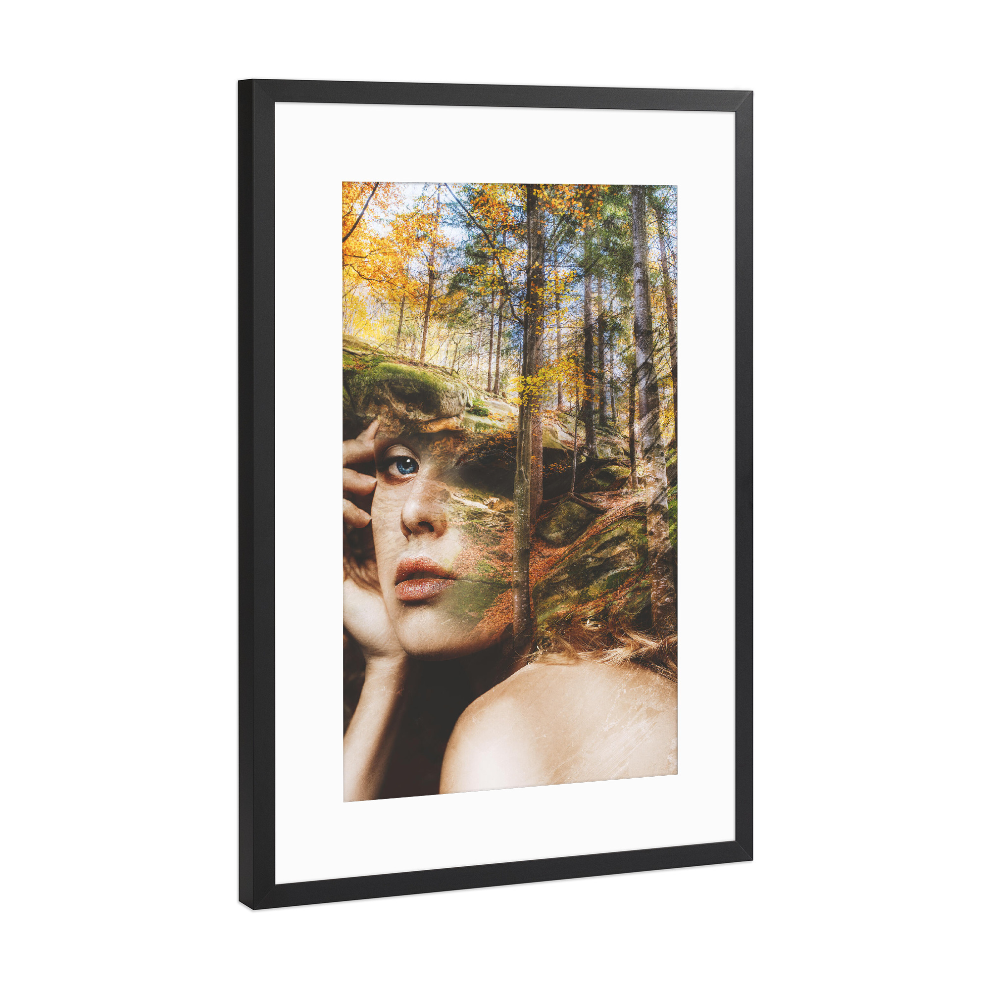 Poster mit Rahmen Schwarz (Metallic) "Autumn is here" artboxONE - Natur,Floral,Menschen