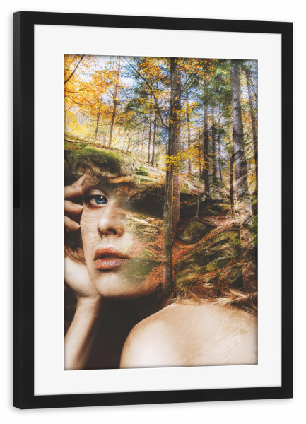 Poster mit Rahmen schwarz "Autumn is here" artboxONE - Natur,Floral,Menschen