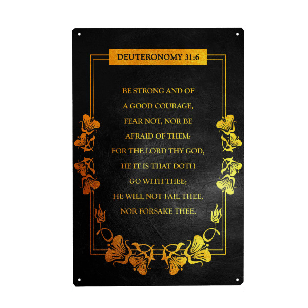 Holzbild "Deuteronomy 31:6" artboxONE - Typografie