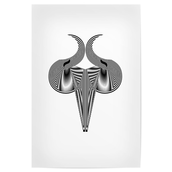Poster 30x20 cm "Abstract praying mantis" artboxONE - Tiere,Abstrakt,Schwarzweiß,Geometrie