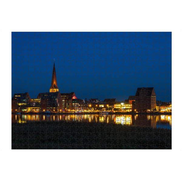 artboxONE Puzzle "Blaue Stunde in Rostock" artboxONE - Natur,Reise,Architektur,Städte / Weitere