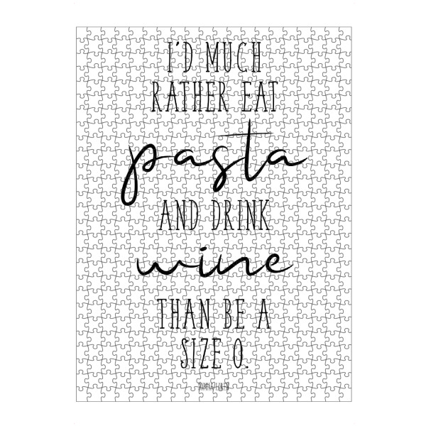 Puzzle Ravensburger "Pasta and wine" artboxONE - Typografie,Essen & Trinken,Lustig