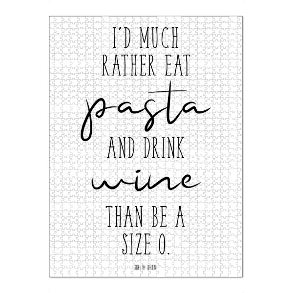 Puzzle Ravensburger "Pasta and wine" artboxONE - Typografie,Essen & Trinken,Lustig