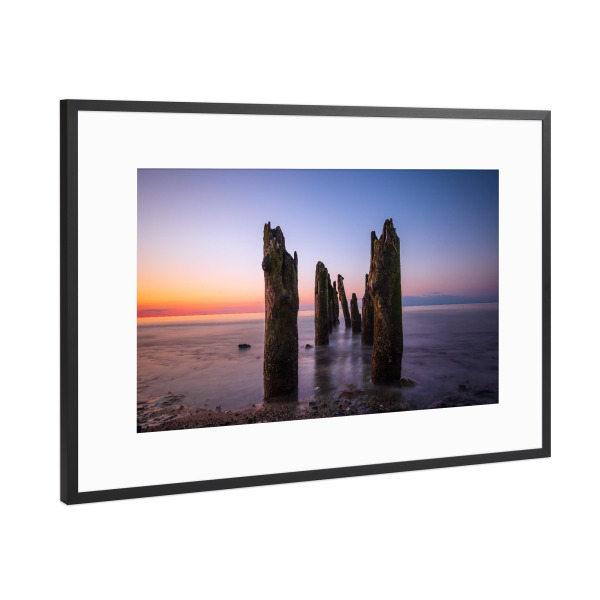 Poster mit Rahmen Schwarz (Metallic) "Buhne bei Kühlungsborn" artboxONE - Natur,Reise,Reise / Strand und Meer