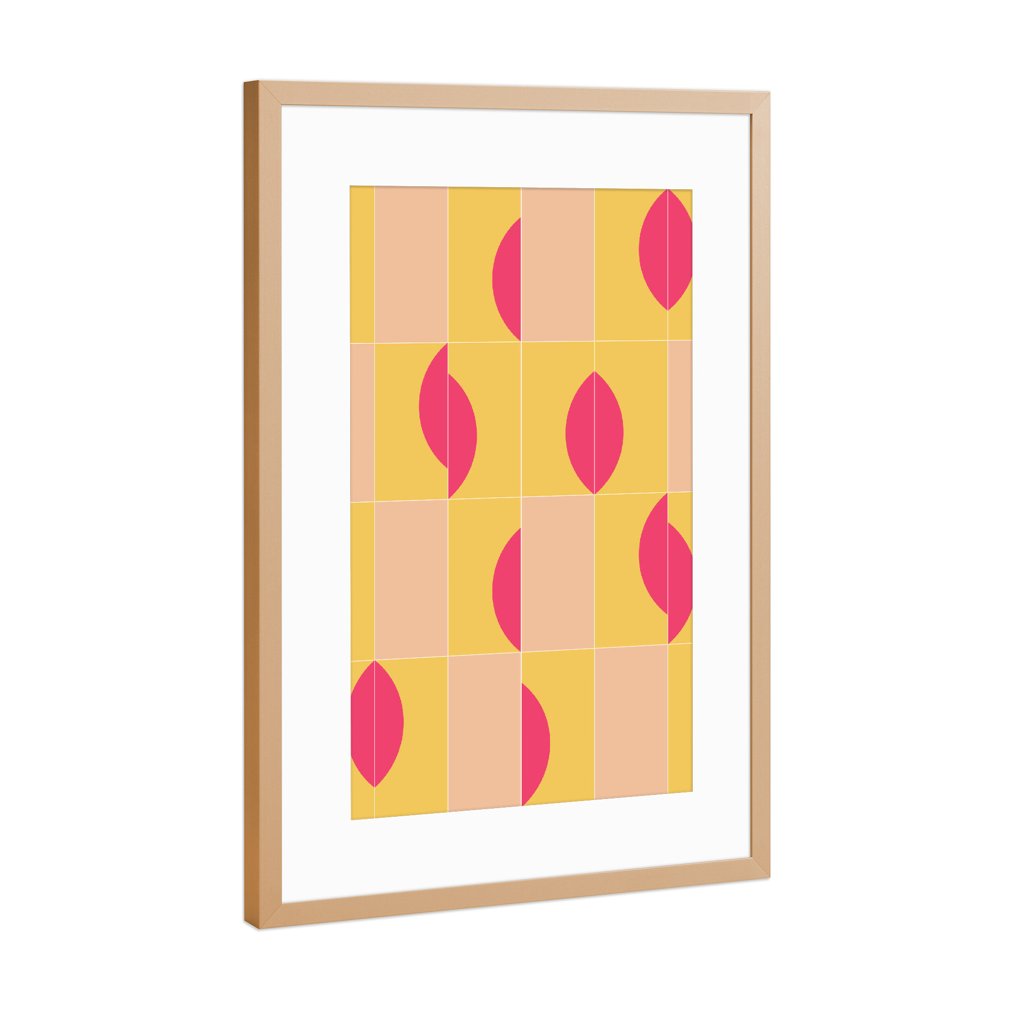 Poster mit Rahmen Kupfer "Sunny Tiles Second" artboxONE - Abstrakt,Geometrie