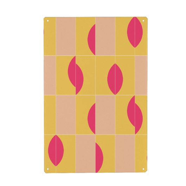 Metall Poster "Sunny Tiles Second" artboxONE - Abstrakt,Geometrie - Geometric,Minimalist,Bold,Geometrie,Geometry,Abstract,Abstrakt,Colorful,Bunt