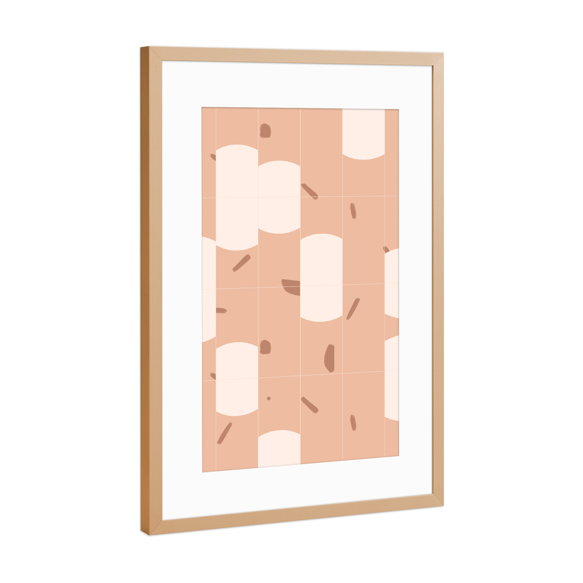 Poster mit Rahmen Kupfer "Earthy Tiles Third" artboxONE - Abstrakt,Geometrie