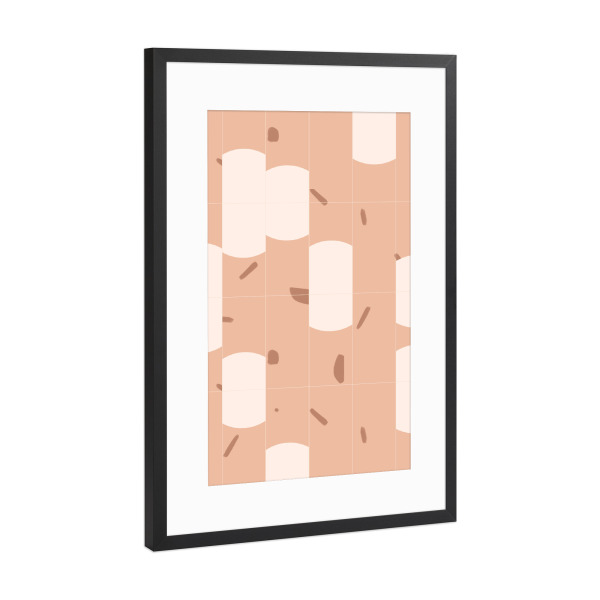 Poster mit Rahmen Schwarz (Metallic) "Earthy Tiles Third" artboxONE - Abstrakt,Geometrie