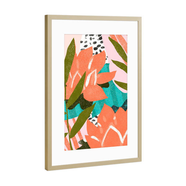 Poster mit Rahmen Gold "If I had a flower for every time" artboxONE - Natur,Floral