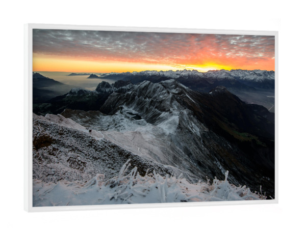 Poster mit weißem Rahmen "Brienzer Rothorn sunrise" artboxONE - Natur,Reise