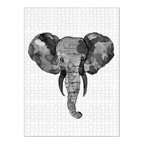 Puzzle Ravensburger "Grey African Elephant Head" artboxONE - Tiere