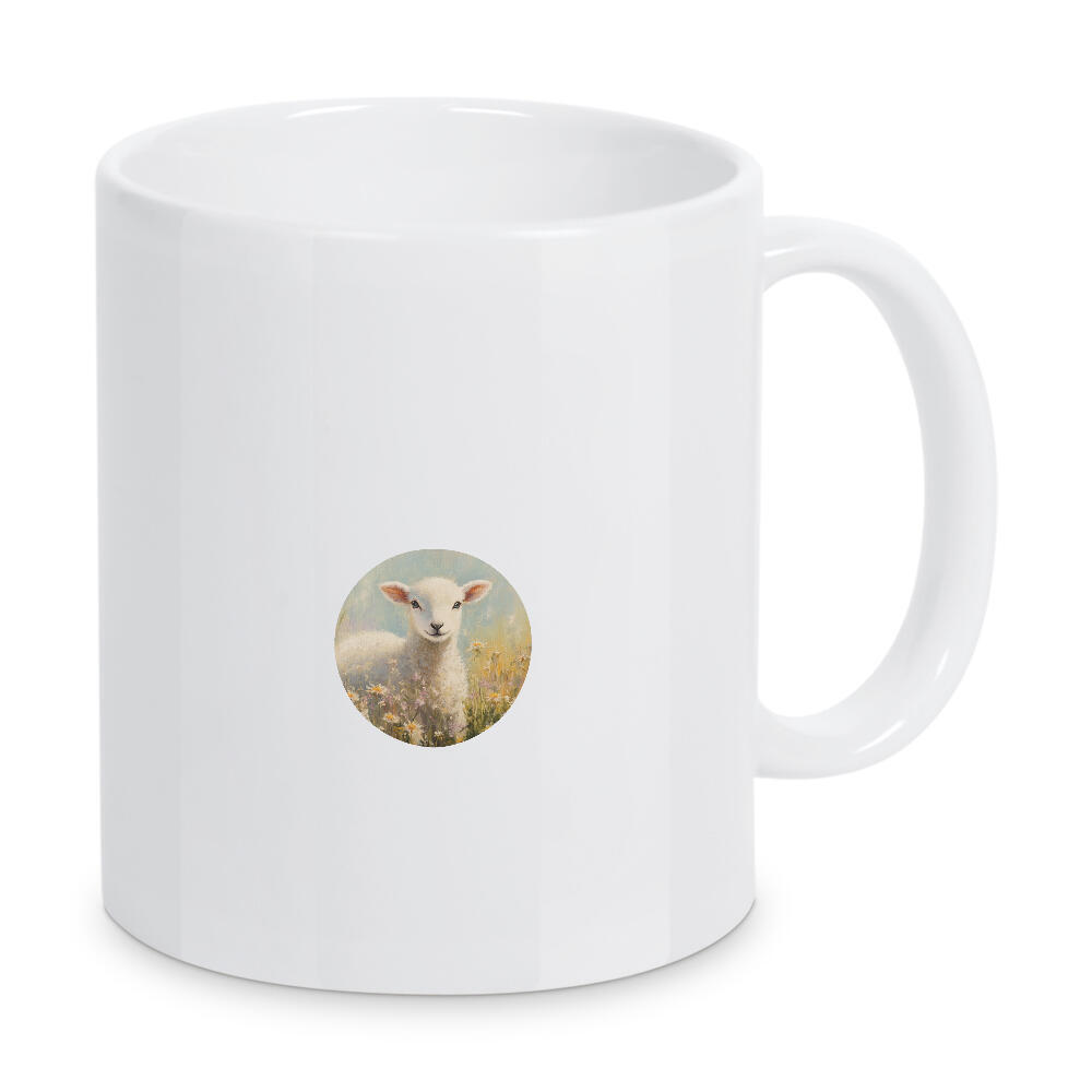 Tasse "Baby-Lamm im Feld" artboxONE - Natur,Floral,Tiere - Kinderzimmer,Kinderzimmerdekoration,Kinderzimmerdekoration,Lamm,Schaf
