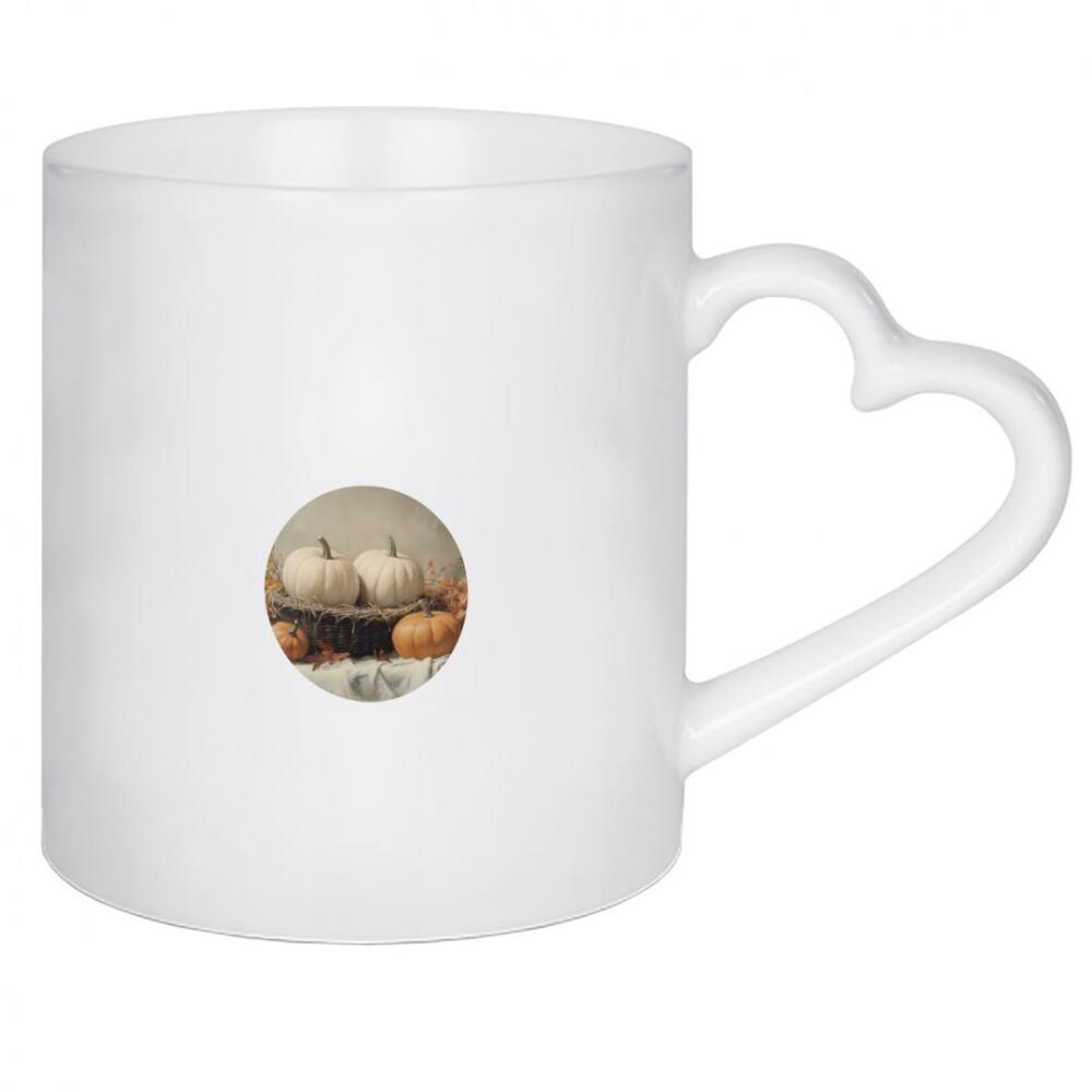 Herztasse "Kürbisse auf dem Tisch" artboxONE - Essen & Trinken / Obst & Gemüse,Halloween - Kürbisse,Kürbis,Korb,Esstisch,Esszimmerdekoration